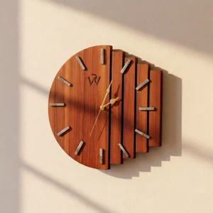 Wooden Wall Clock – Split Panel Design