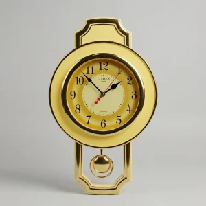 Gold-Tone Pendulum Wall Clock – 12×19 Inch